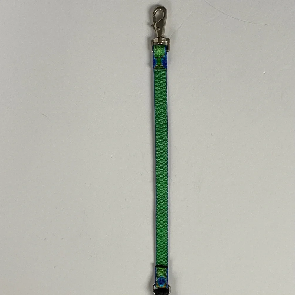Lupine Lead Leash 2 Feet Short 1” Wide Peacock Green Blue 24” EUC birds pet dog